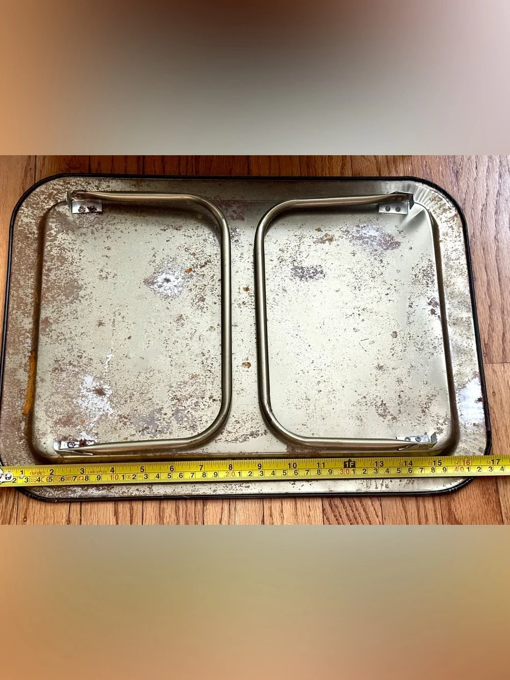 Vtg 1960s Metal Folding TV Lap Trays Set of 3 Red Cow Moo Moo Farm Retro Table